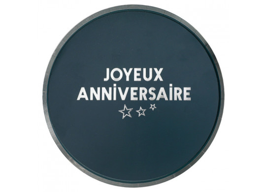 10 assiettes anniversaire star d'un jour bleu canard/argent