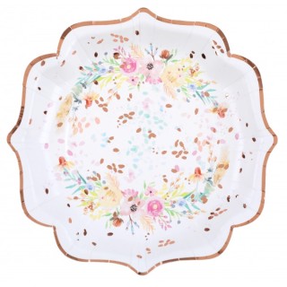 10 Assiettes mariage fleuri