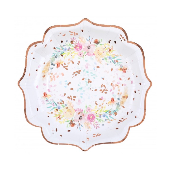 10 Assiettes mariage fleuri