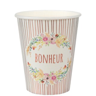 10 Gobelets mariage fleuri
