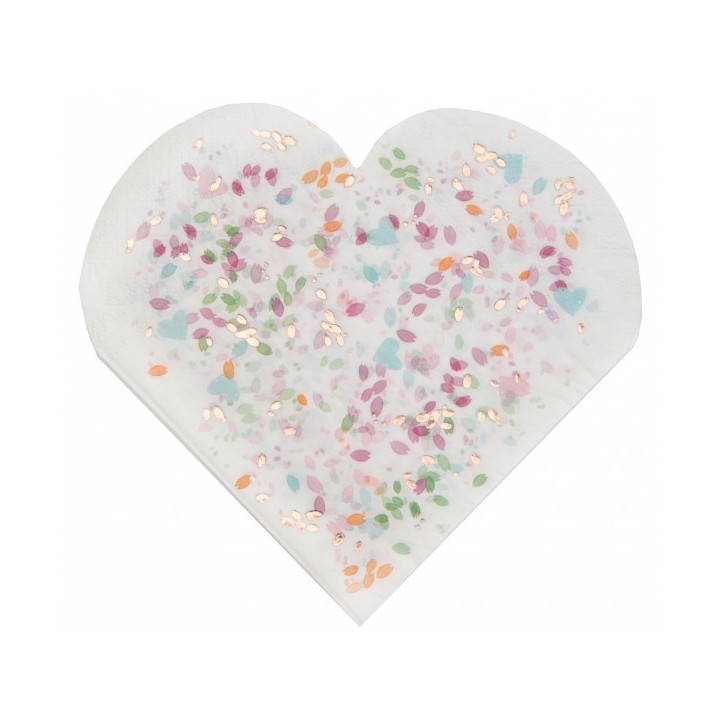 20 Serviettes mariage fleuri