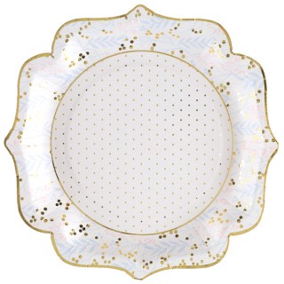 10 Assiettes Baptême fleuri