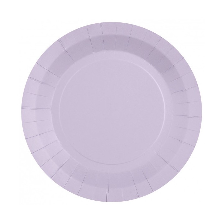 Assiette ronde carton parme 23cm