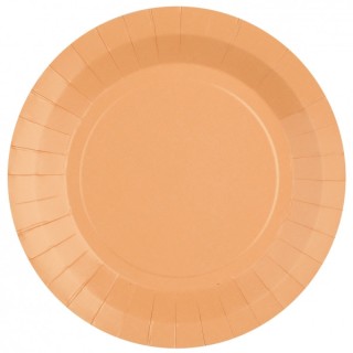 Assiette ronde carton corail 23cm