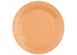 Assiette ronde carton corail 23cm