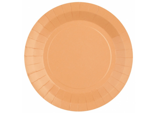 Assiette ronde carton corail 23cm