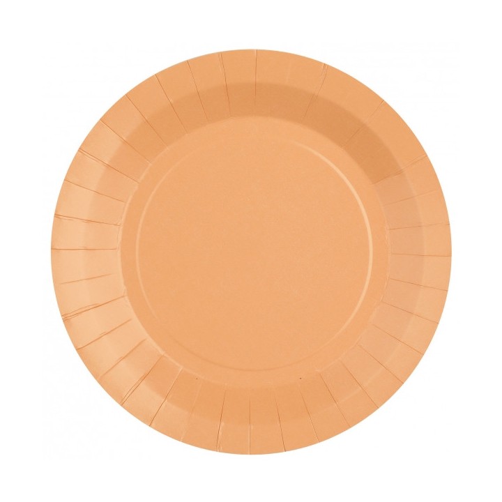 Assiette ronde carton corail 23cm