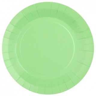 Assiette ronde carton menthe 23cm