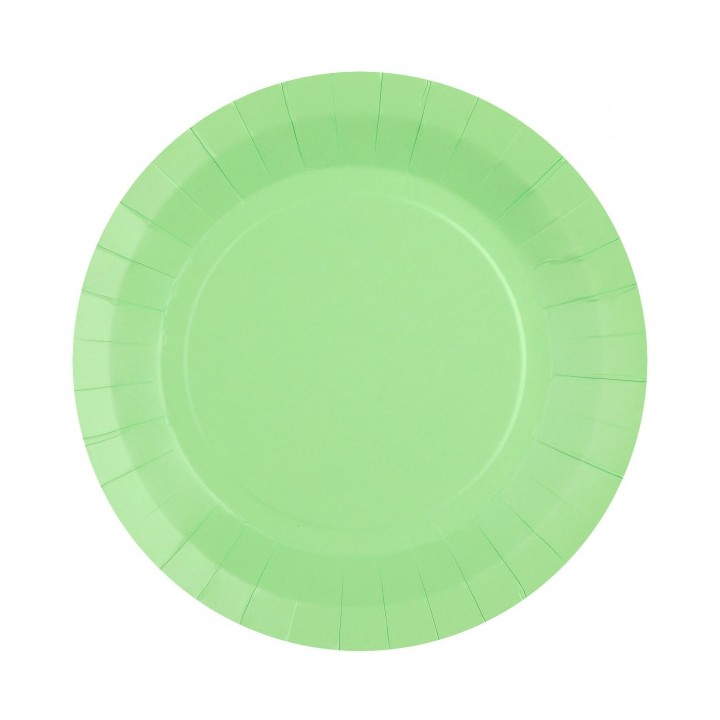 Assiette ronde carton menthe 23cm