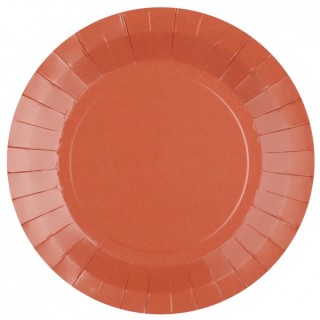 Assiette ronde carton brique 23cm