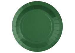 Assiette ronde carton vert foncé 23cm