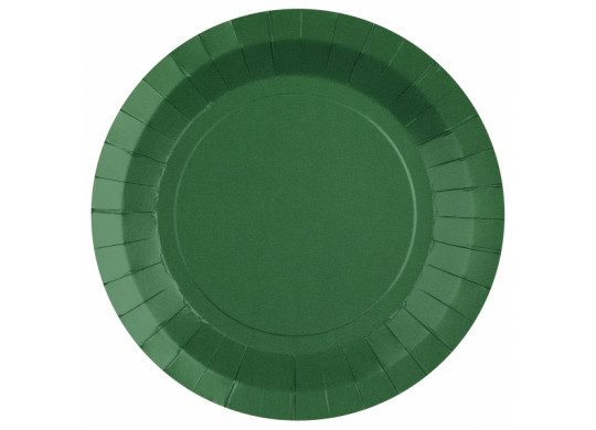 Assiette ronde carton vert foncé 23cm