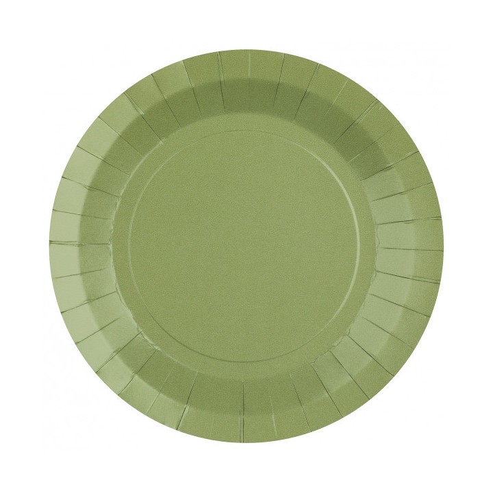Assiette ronde carton olive 23cm
