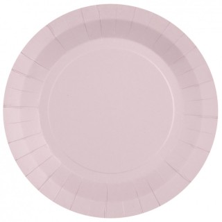 Assiette ronde carton rose clair 23cm