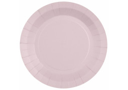 Assiette ronde carton rose clair 23cm
