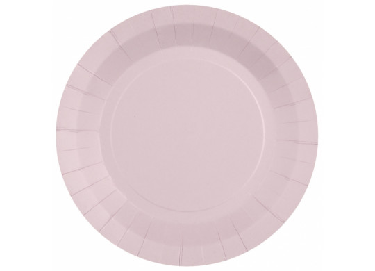 Assiette ronde carton rose clair 23cm