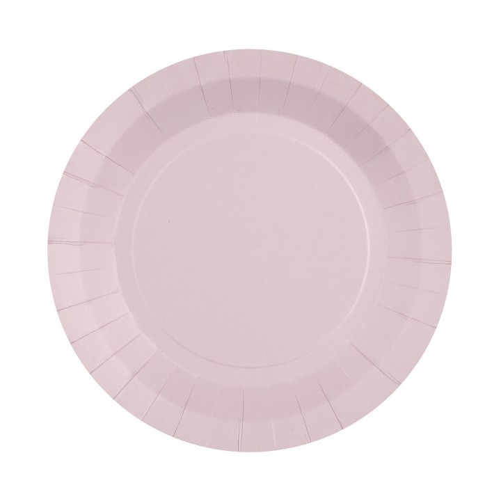 Assiette ronde carton rose clair 23cm