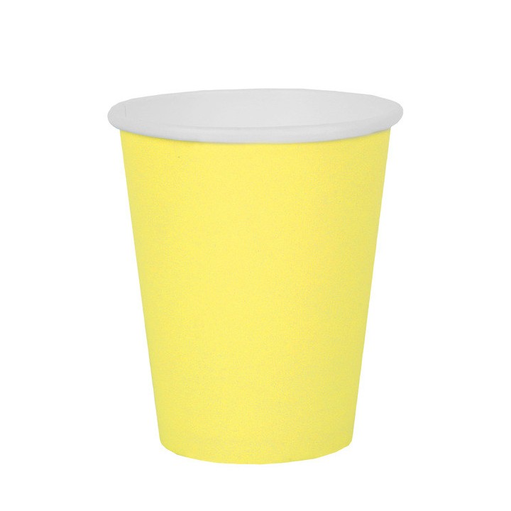 Gobelet carton jaune citron 25cl
