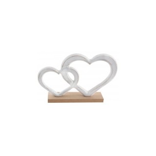 Centre de table double coeur bois