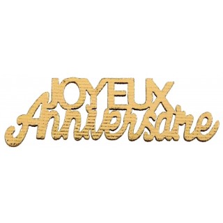 Confettis de table Joyeux anniversaire bois or