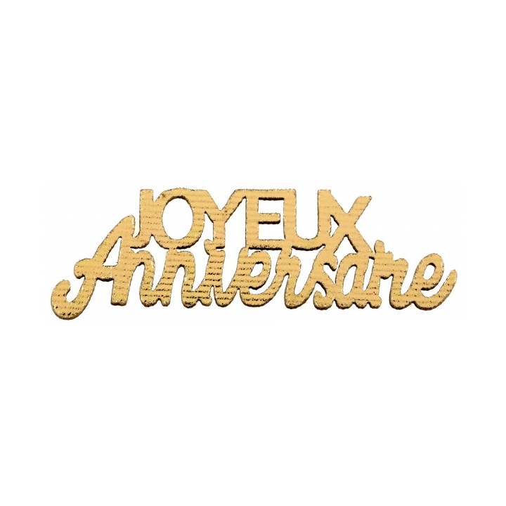 Confettis de table Joyeux anniversaire bois or