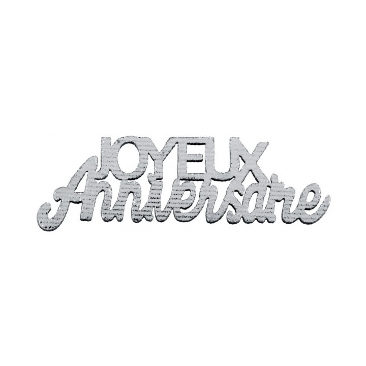 Confettis de table Joyeux anniversaire bois argent