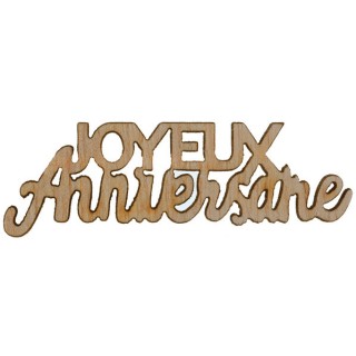 Confettis de table Joyeux anniversaire bois naturel