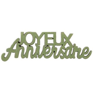 Confettis de table Joyeux anniversaire bois olive