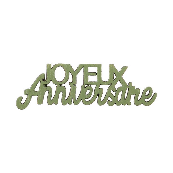 Confettis de table Joyeux anniversaire bois olive