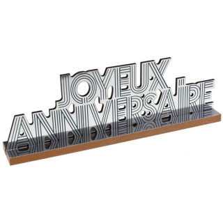 Centre de table Joyeux anniversaire star d'un jour argent