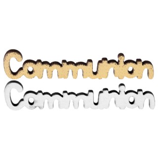 10 confettis mot Communion blanc/or