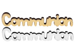 10 confettis mot Communion blanc/or
