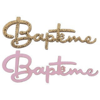 10 Confettis Baptême bois rose/or
