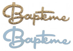 10 Confettis Baptême bois ciel/or