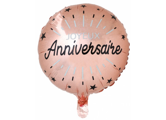 Ballon en aluminium Métallisé Joyeux Anniversaire Rose Gold - 45 cm - Jour  de Fête - Joyeux Anniversaire étincelant - Top Thèmes