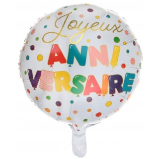 Ballon aluminium joyeux anniversaire multico