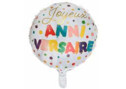 Ballon aluminium joyeux anniversaire multico