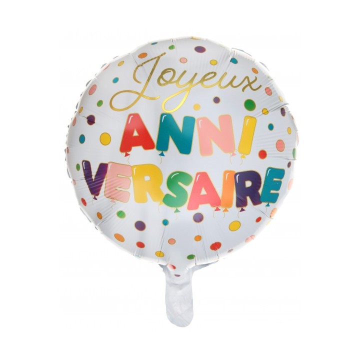 Ballon aluminium joyeux anniversaire multico