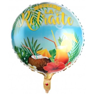Ballon aluminium Vive la retraite soleil