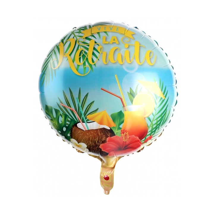 Ballon aluminium Vive la retraite soleil