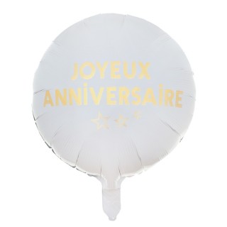 Ballon aluminium joyeux anniversaire star d'un jour or