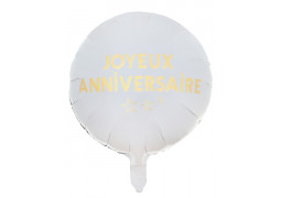 Ballon aluminium joyeux anniversaire star d'un jour or