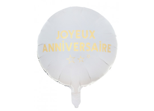Ballon Hélium Anniversaire Doré en alu de 35 cm