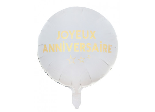 Ballon aluminium joyeux anniversaire star d'un jour or