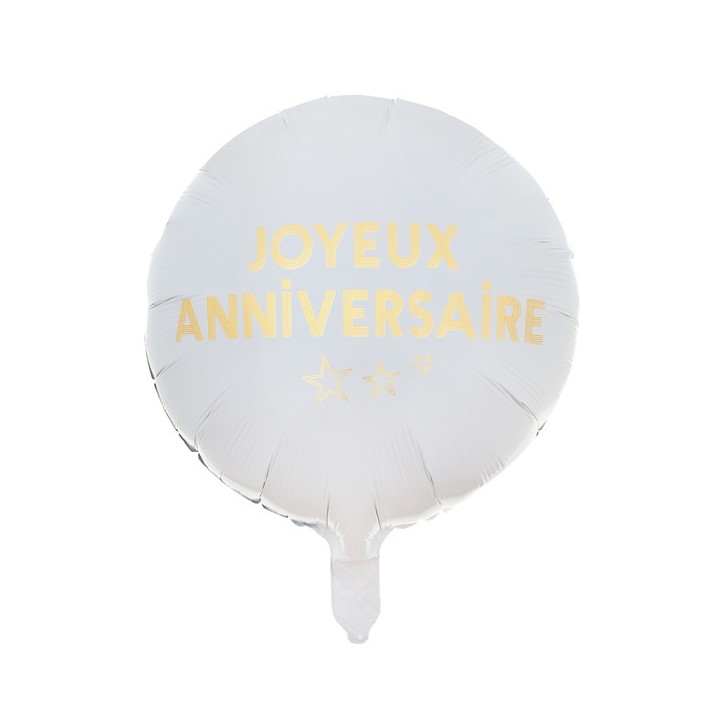 Ballon aluminium joyeux anniversaire star d'un jour or