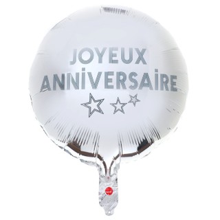 Ballon aluminium joyeux anniversaire star d'un jour argent