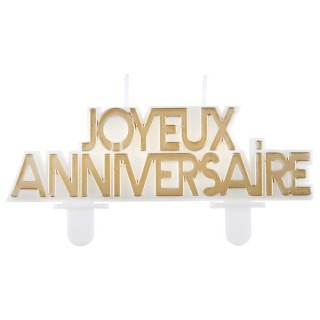 Bougie Joyeux anniversaire star d'un jour or