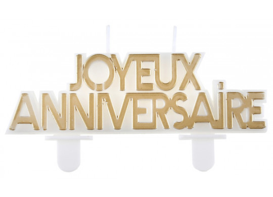 Bougie Joyeux anniversaire star d'un jour or