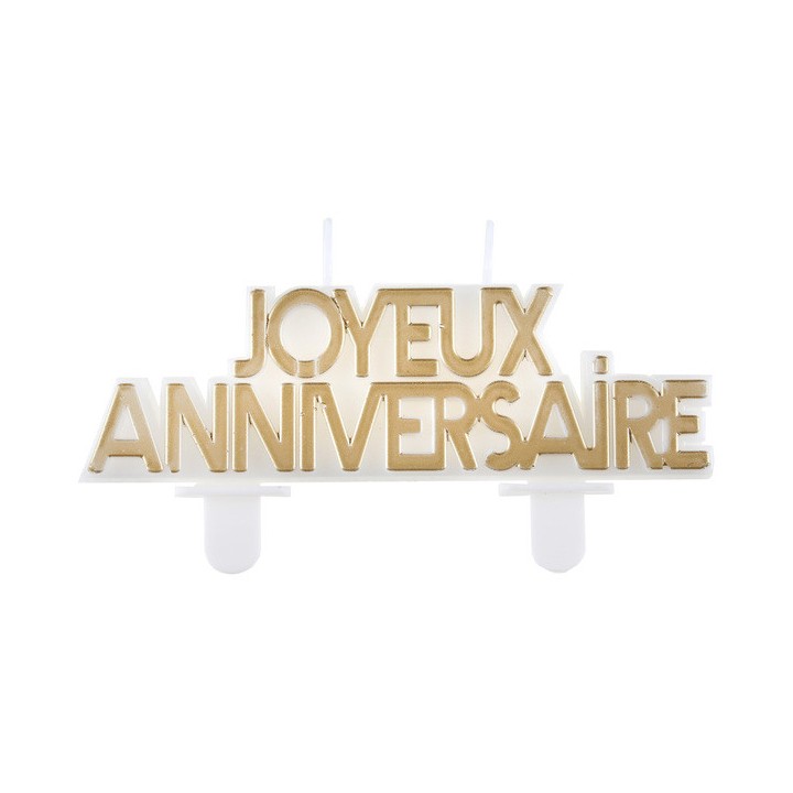 Bougie Joyeux anniversaire star d'un jour or