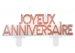 Bougie Joyeux anniversaire star d'un jour rose gold